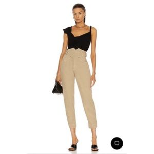 NOAM Aston Pants Khaki High Waisted crop 0.